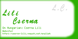 lili cserna business card